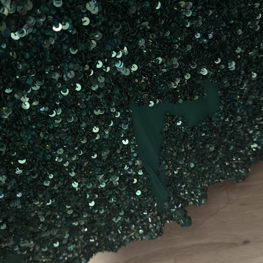Theia Green Sequin Gown - Picture 7 of 8